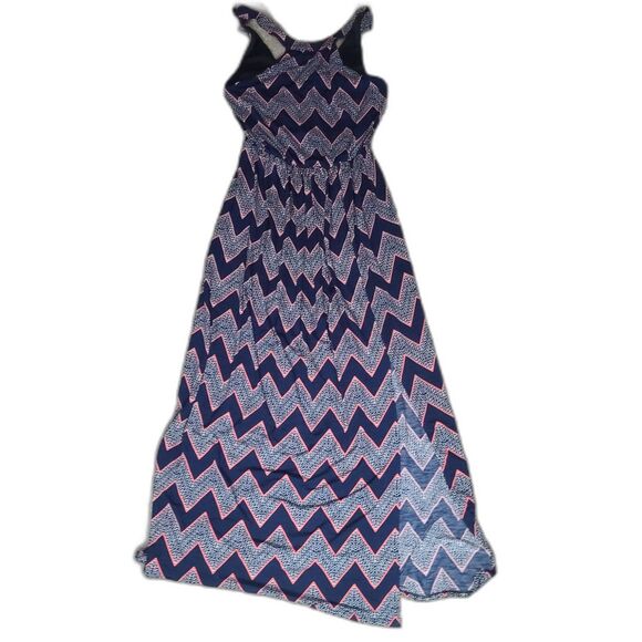 Womens Maxi Sundress XS Sleeveless Three Pink Hearts Trixxi Aztec Chevron Design - Picture 1 of 9
